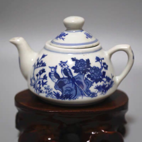 古玩陶瓷花鳥紋青花茶器一組拍賣，當(dāng)前價格388元