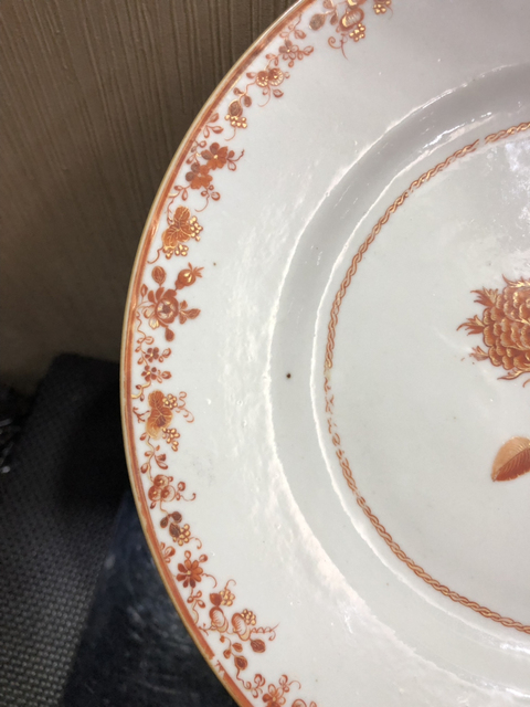 古玩陶瓷清乾隆花卉紋盤拍賣,當前價格1000元