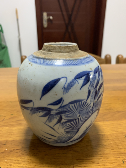 古玩陶瓷青花花草紋人頭罐拍賣，當(dāng)前價格7800元