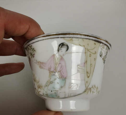 古玩陶瓷人物杯拍賣，當前價格7800元