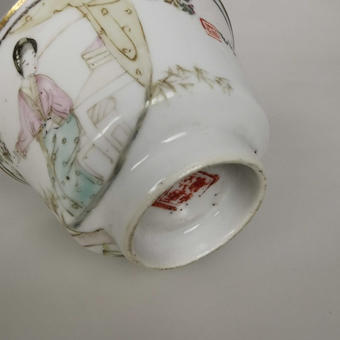 古玩陶瓷人物杯拍賣，當前價格7800元