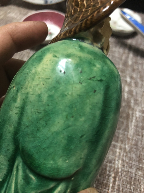 古玩陶瓷民國三彩漁家樂人物塑像拍賣，當前價格10500元