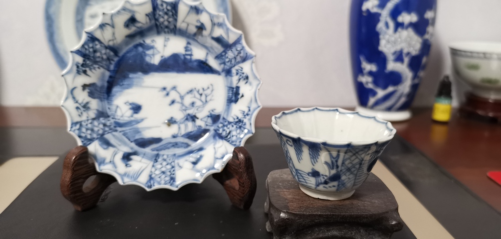 古玩陶瓷青花杯盤拍賣，當前價格7800元