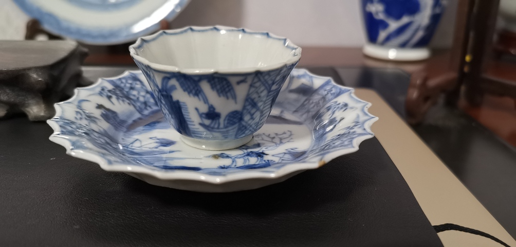 古玩陶瓷青花杯盤拍賣，當前價格7800元