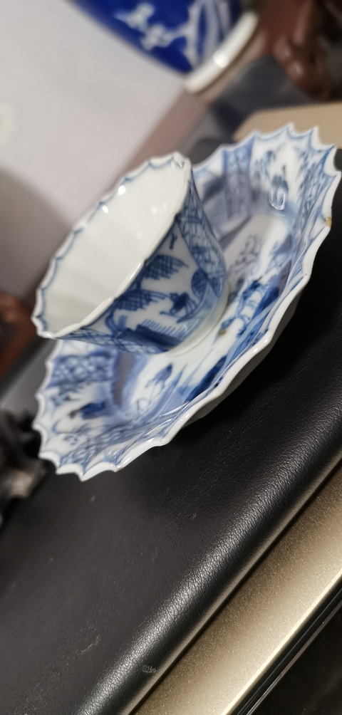 古玩陶瓷青花杯盤拍賣，當前價格7800元