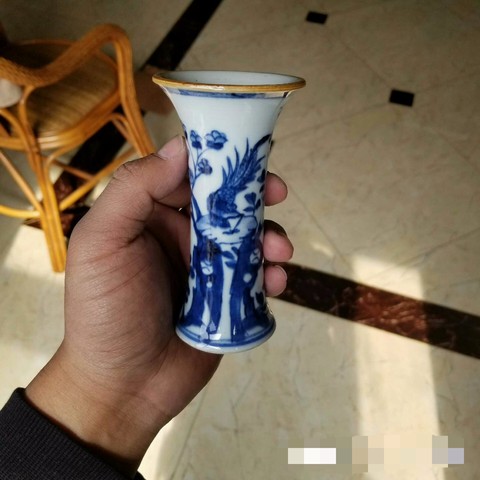 古玩陶瓷青花花觚拍賣，當前價格2800元
