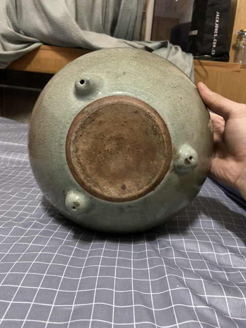 古玩陶瓷清中期綠釉三足香爐拍賣，當(dāng)前價(jià)格6800元