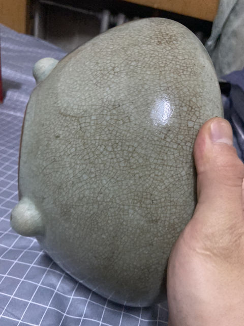 古玩陶瓷清中期綠釉三足香爐拍賣，當(dāng)前價(jià)格6800元