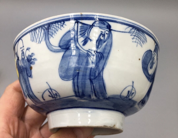 古玩陶瓷青花三星圖碗拍賣，當前價格2200元