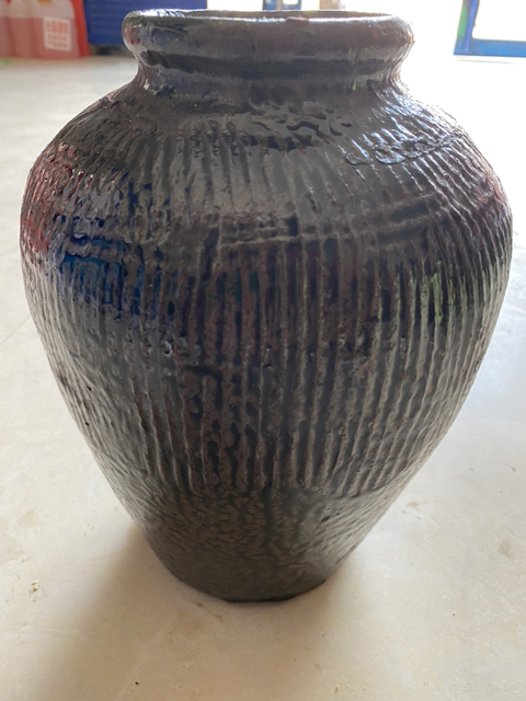 古玩陶瓷醬釉印花罐拍賣，當前價格7600元