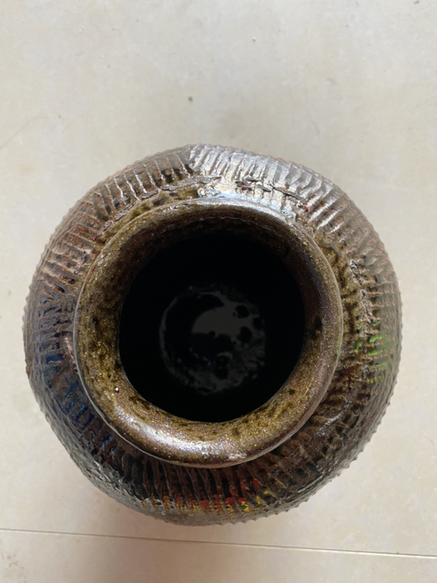 古玩陶瓷醬釉印花罐拍賣，當前價格7600元