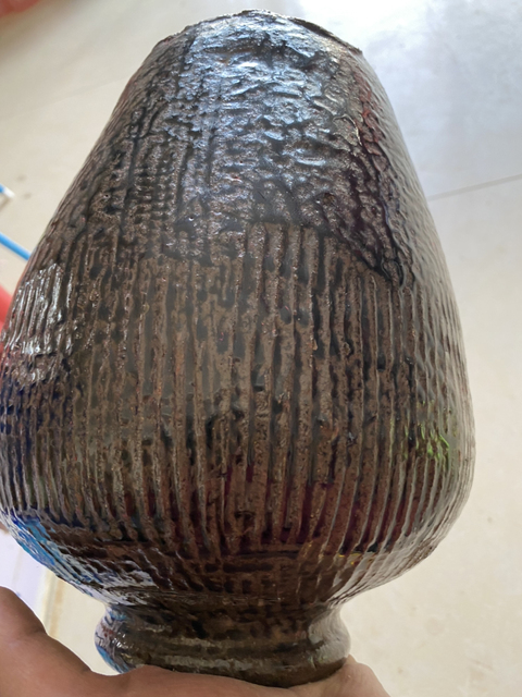 古玩陶瓷醬釉印花罐拍賣，當前價格7600元