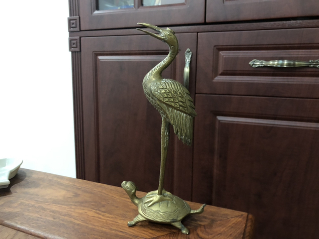 古玩雜項龜鶴擺件（精品）拍賣，當前價格500元