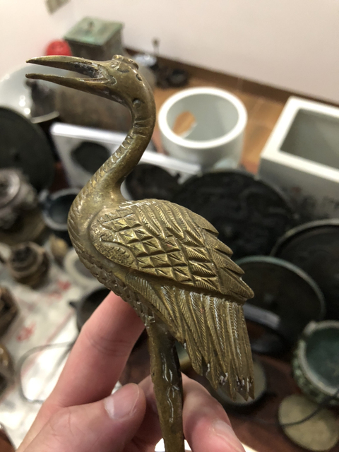 古玩雜項龜鶴擺件（精品）拍賣，當前價格500元