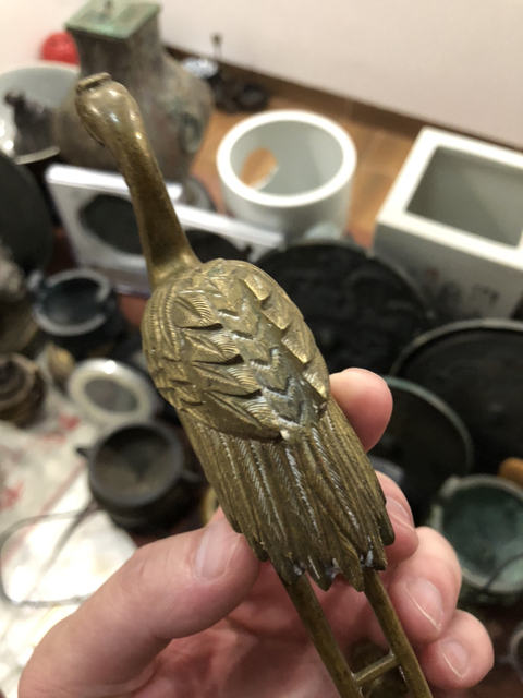 古玩雜項龜鶴擺件（精品）拍賣，當前價格500元
