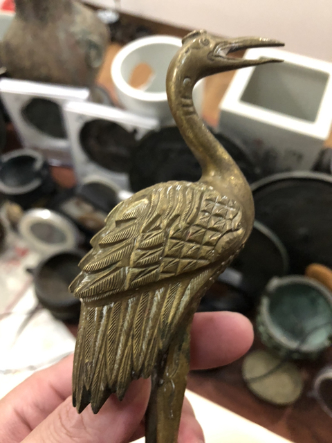 古玩雜項龜鶴擺件（精品）拍賣，當前價格500元