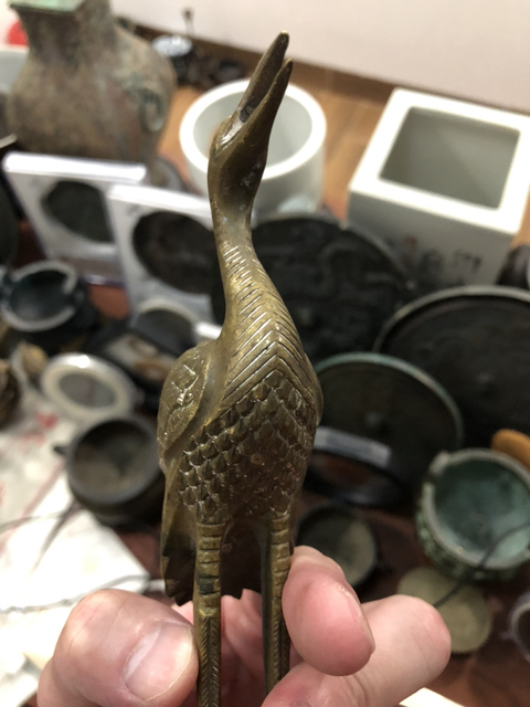 古玩雜項龜鶴擺件（精品）拍賣，當前價格500元