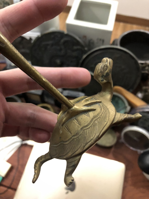 古玩雜項龜鶴擺件（精品）拍賣，當前價格500元
