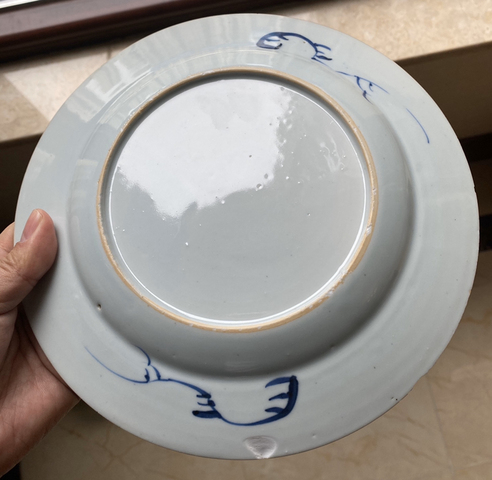 古玩陶瓷乾隆·青花花卉博古紋盤拍賣，當前價格1969元