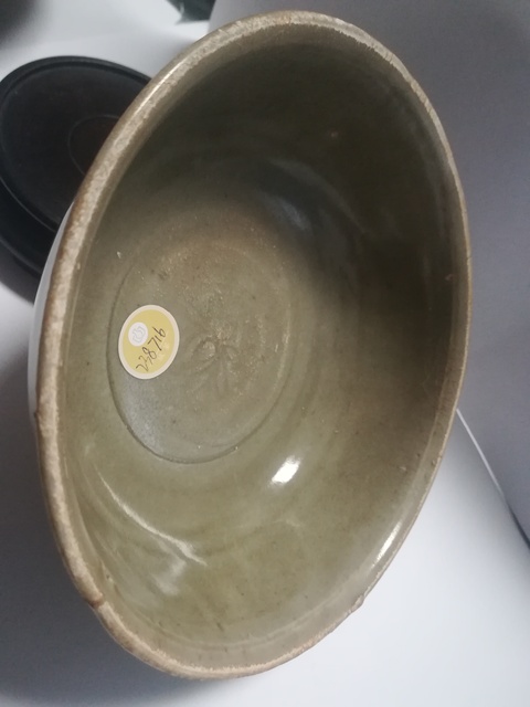 古玩陶瓷青釉暗刻花卉紋碗拍賣，當前價格3800元