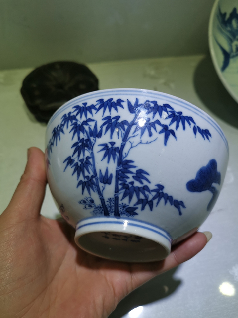 古玩陶瓷青花碗拍賣，當(dāng)前價(jià)格9900元