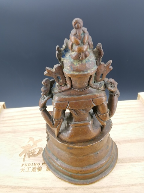 古玩銅器四臂觀音拍賣，當前價格13500元