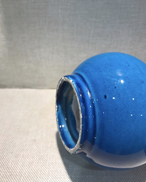 古玩陶瓷孔雀藍釉瓶拍賣，當前價格4900元