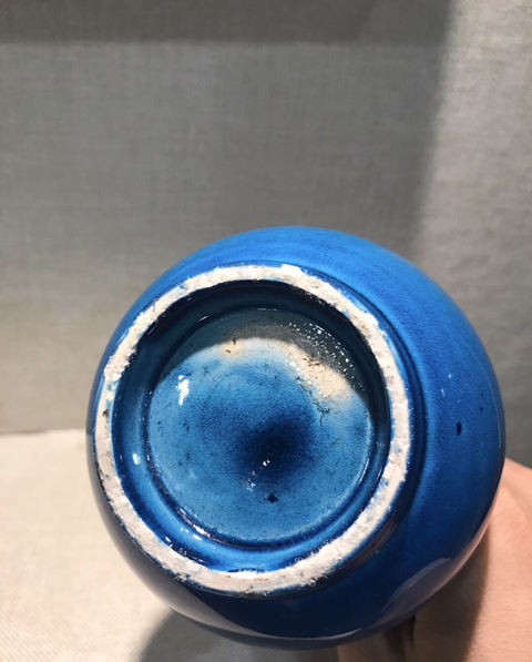 古玩陶瓷孔雀藍釉瓶拍賣，當前價格4900元