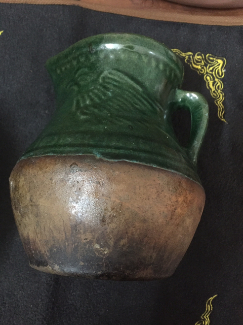 古玩陶瓷綠釉印花奶壺拍賣，當前價格8500元