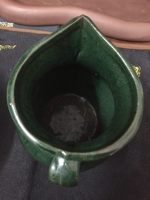 古玩陶瓷綠釉印花奶壺拍賣，當前價格8500元