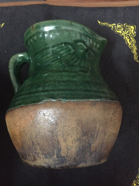 古玩陶瓷綠釉印花奶壺拍賣，當前價格8500元