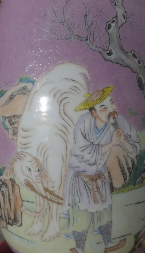 古玩陶瓷人物紋燈籠瓶拍賣，當前價格9800元