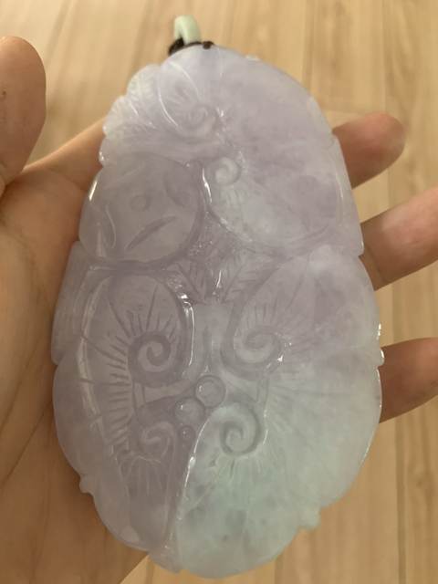 古玩玉器A貨翡翠紫羅蘭奔馬手把件拍賣，當前價格1666元