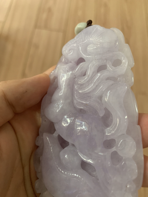 古玩玉器A貨翡翠紫羅蘭奔馬手把件拍賣，當前價格1666元