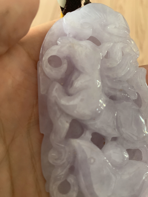 古玩玉器A貨翡翠紫羅蘭奔馬手把件拍賣，當前價格1666元