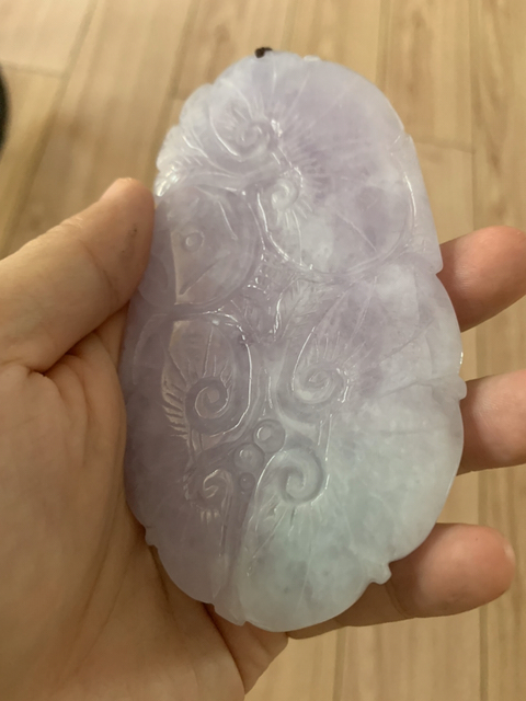 古玩玉器A貨翡翠紫羅蘭奔馬手把件拍賣，當前價格1666元