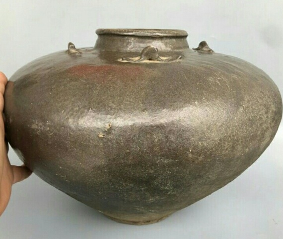 古玩陶瓷明代醬釉罐拍賣，當前價格6000元