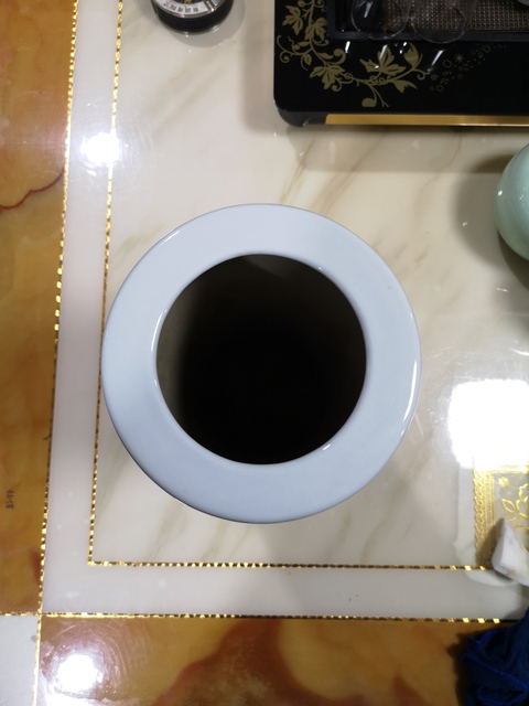 古玩陶瓷創匯時期孔雀牡丹紋貼花帽筒拍賣，當前價格480元