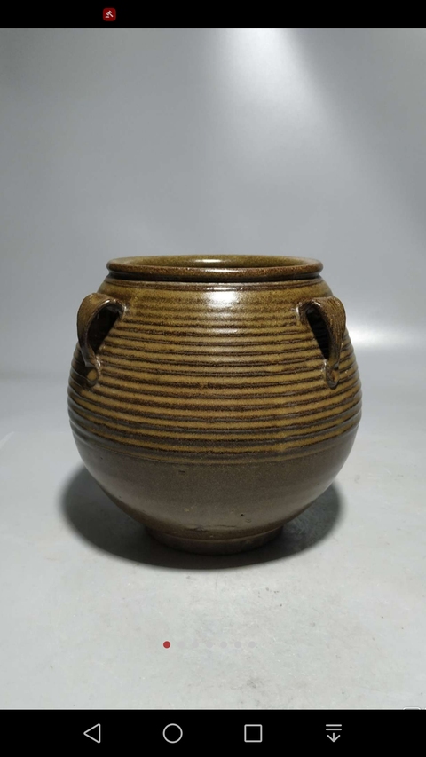 古玩陶瓷元明茶葉末釉弦紋四系罐2025/11/28拍賣，當前價格250000元