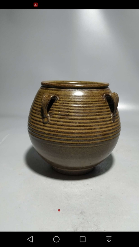 古玩陶瓷元明茶葉末釉弦紋四系罐2025/11/28拍賣，當前價格250000元