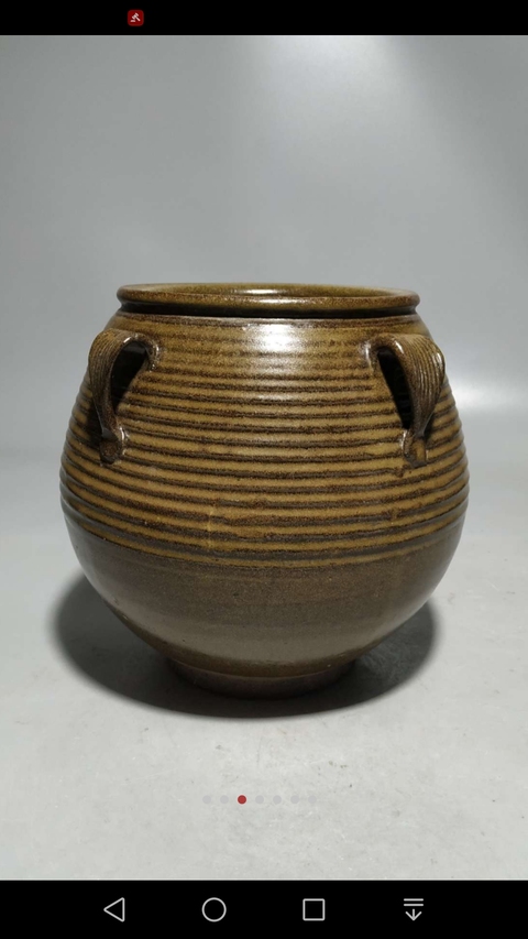 古玩陶瓷元明茶葉末釉弦紋四系罐2025/11/28拍賣，當前價格250000元