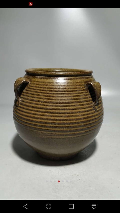 古玩陶瓷元明茶葉末釉弦紋四系罐2025/11/28拍賣，當前價格250000元