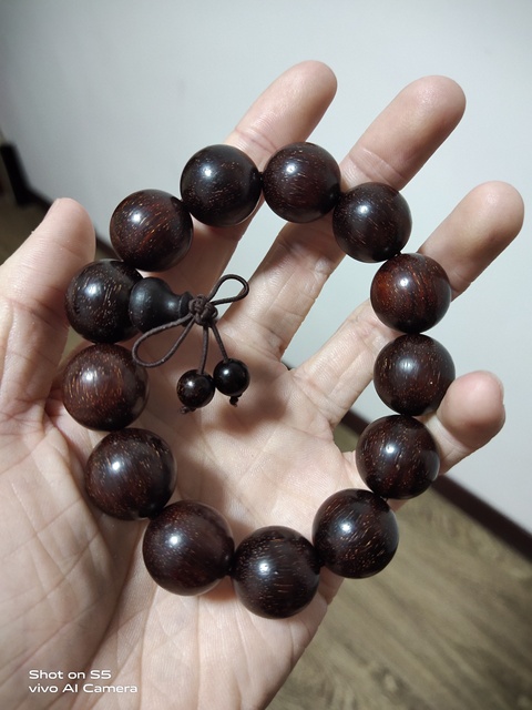 古玩雜項小葉金星紫檀手串拍賣,當前價格600元