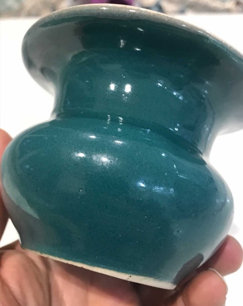 古玩陶瓷綠釉～渣斗拍賣，當前價格168元