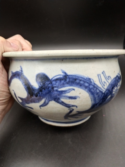 古玩陶瓷順治青花龍紋爐《以走平臺保真》拍賣，當(dāng)前價(jià)格3680元