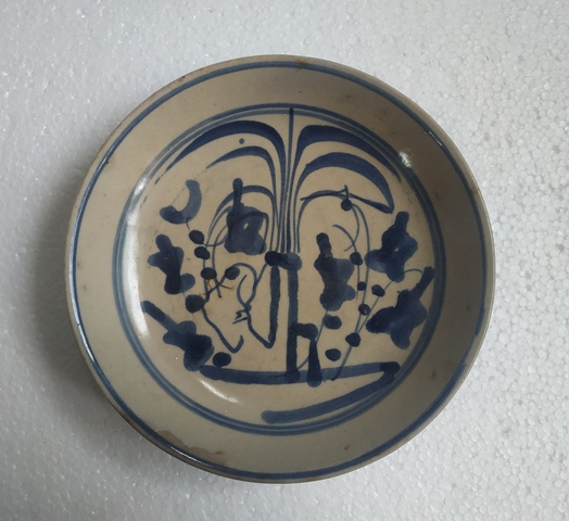 古玩陶瓷青花藍花紋盤拍賣，當前價格228元