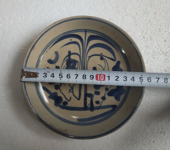 古玩陶瓷青花藍花紋盤拍賣，當前價格228元