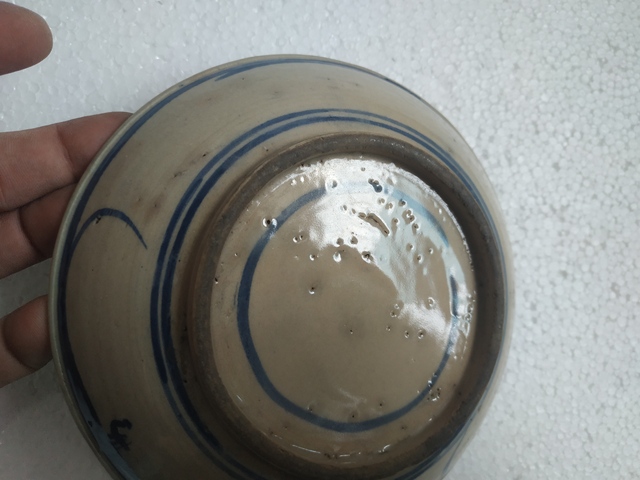 古玩陶瓷青花藍花紋盤拍賣，當前價格228元