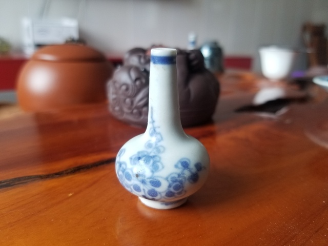 古玩陶瓷康熙青花錐把瓶拍賣，當前價格880元