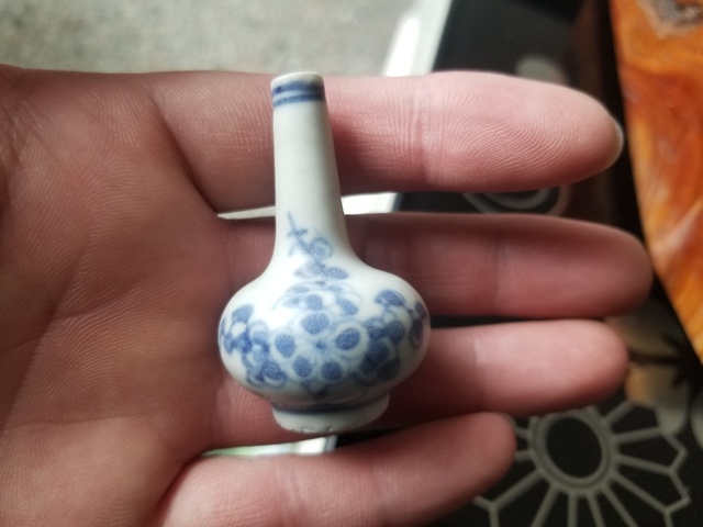古玩陶瓷康熙青花錐把瓶拍賣，當前價格880元